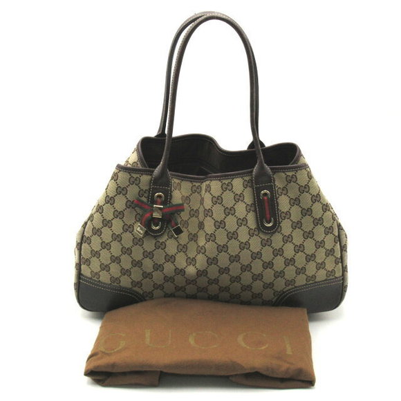 Gucci GG canvas leather handbag beige Black - Picture 6 of 10